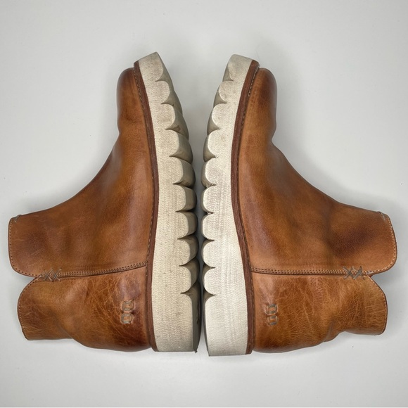 BED STU Lydyi Bootie in Tan Rustic Distressed Leather Lugged Sole Boot Size 8 - Picture 6 of 11